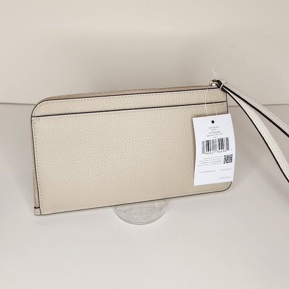 Kate Spade Medium Large Zip Wristlet - Lucy - Pebbled Leather - Light Sand - NWT - Picture 6 of 9